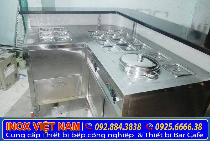 Tủ hâm nóng, Tủ giữ nóng thức ăn, Tủ làm nóng thức ăn, Quầy hâm nóng món ăn, Inox 304 cao cấp.
