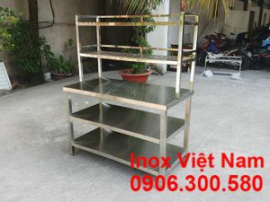 Bàn Bếp Inox Có Kệ Trên BAI-04