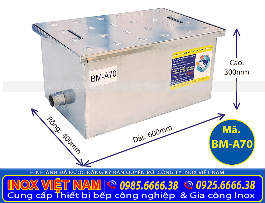 Thông số kỹ thuật Bể tách mỡ inox