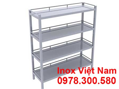 kệ inox 4 tầng phẳng