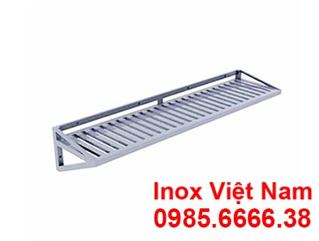Kệ inox thanh 1 tầng treo tường