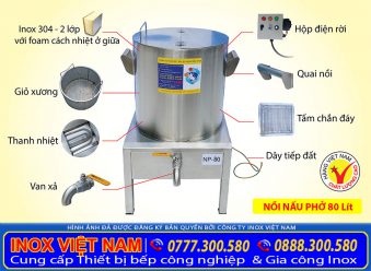 Nồi nấu hũ tiếu bằng điện| Nồi nấu phở bằng điện sản xuất Inox Chất Lượng Cao.