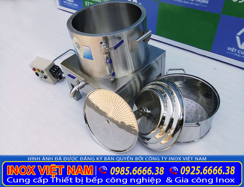 Đặc tính cấu tạo ưu việt của nồi hấp điện, nồi hấp cơm tấm bằng điện, nồi hấp xôi bằng điện công nghiệp.
