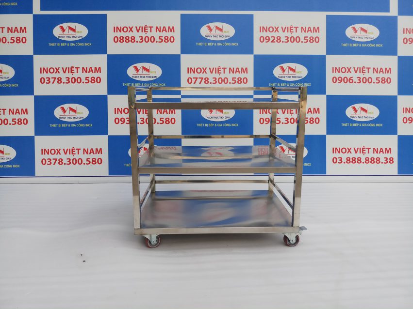 Kích thước Xe đẩy hàng inox| Xe đẩy inox| Xe đẩy thức ăn inox
