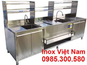Bếp Inox Việt Nam sản xuất quầy pha chế trà sữa đẹp, thiết kế quầy bar trà sữa và giá quầy pha chế