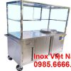 Quầy bán phở inox, xe bán phở inox, tủ bán phở inox tích hợp nồi nấu nước lèo bằng điện inox sản xuất Bếp Inox Việt Nam.