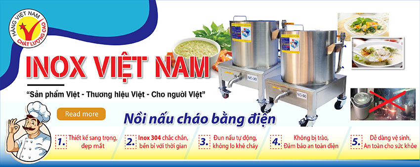 Nồi nấu cháo bằng điện sản xuất Bếp Inox Việt Nam.