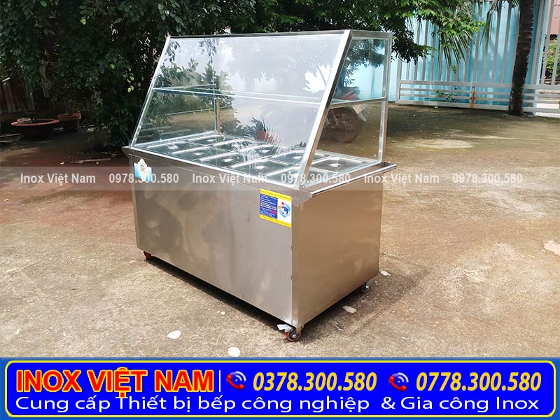 Tủ hâm nóng thức ăn tại Inox Việt Nam luôn đạt chất lượng cao. Tủ bán cơm hâm nóng | tủ giữ nóng thức ăn 10 khay.