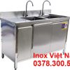 Mẫu tủ inox, tủ đựng chén bát inox có bồn rửa sản xuất Bếp Inox Việt Nam.