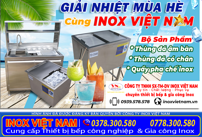 Thùng đá inox, tủ đá inox đa năng và tiện dụng thương hiệu Inox Việt Nam.