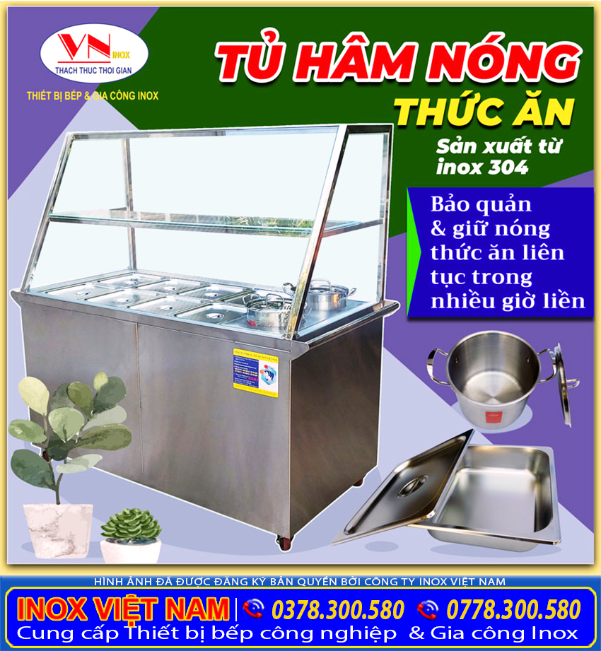Tủ hâm nóng thức ăn, tủ giữ nóng thức ăn sản xuất tại Inox Việt Nam
