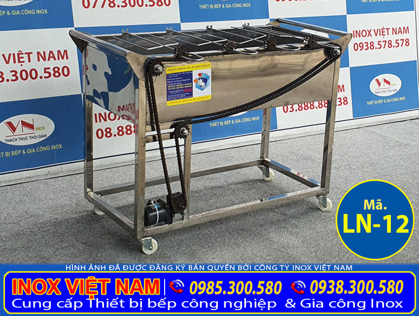 Lò nướng than inox tự quay LN-12