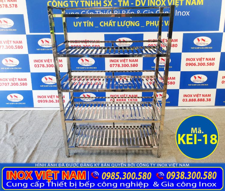 Kệ Song Inox 5 Tầng KEI-18 - Bếp Inox Việt Nam
