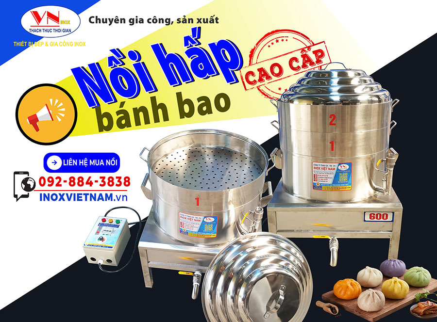 Nồi hấp bánh bao công nghiệp bằng điện chính hãng, chất lượng giá tốt tại Inox Việt Nam.