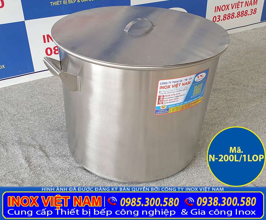 Nồi Inox Công Nghiệp 1 Lớp 200L N-200L/1LOP