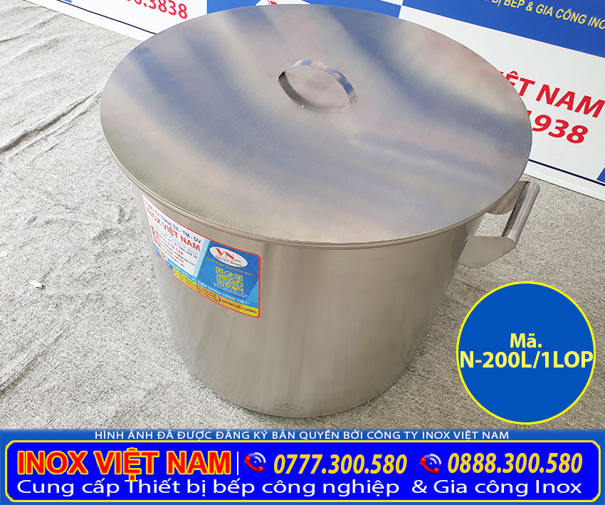 Nồi Inox Công Nghiệp 1 Lớp 200L N-200L/1LOP