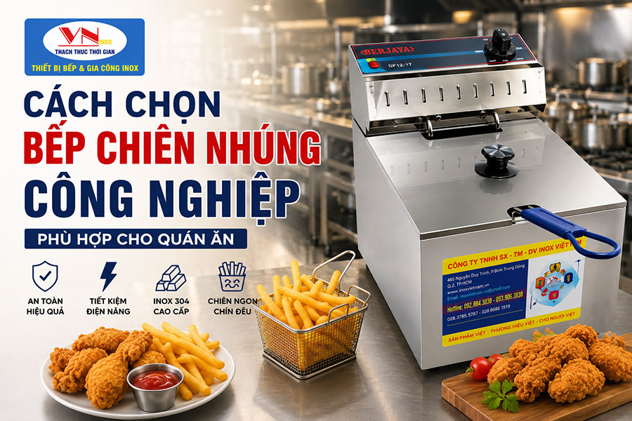 Bếp chiên chất lượng giúp gia nhiệt ổn định, tiết kiệm điện năng và giảm hao hụt dầu.